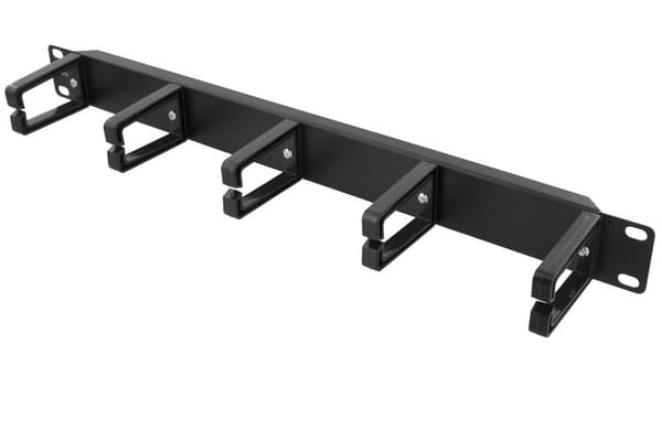 19" cable panel 1U, 5 brackets, black