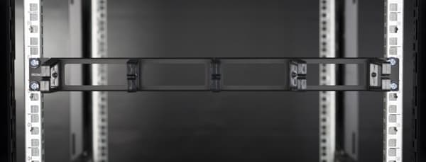 19" Cable panel, 1U, 5 brackets, cable management, black