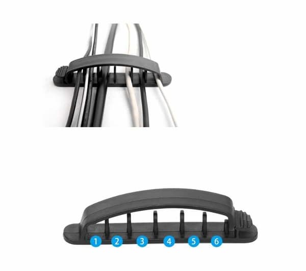 3-pack - Kaapeliteline 6 kaapelia - Tehokas johtojen järjestäminen kotiin tai toimistoon!