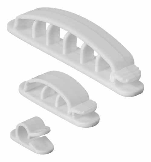 10-Pack - Kabelklämma - Självhäftande Set i Olika Storlekar!