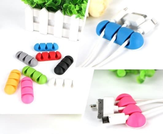 2-Pack - Kabelhållare Självhäftande för tre kablar
