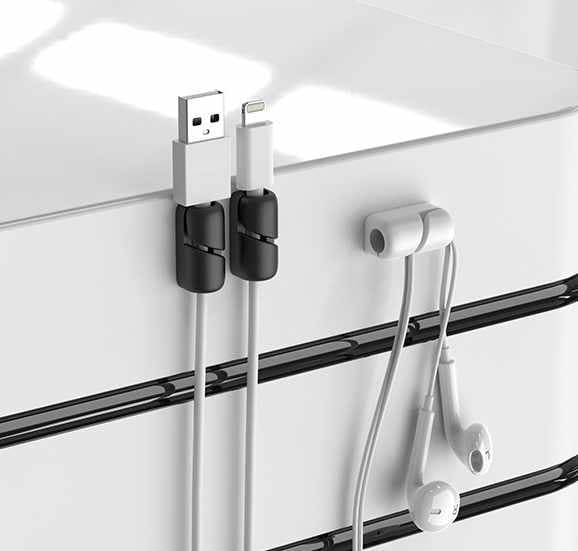 4-Pack - Kabelhållare Självhäftande - En Kabel
