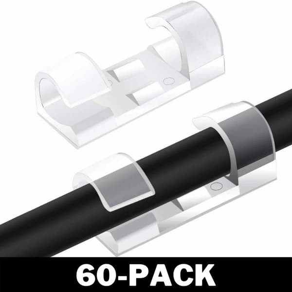 Kabelhållare Smart - Genomskinliga och Självhäftande 60 Pack