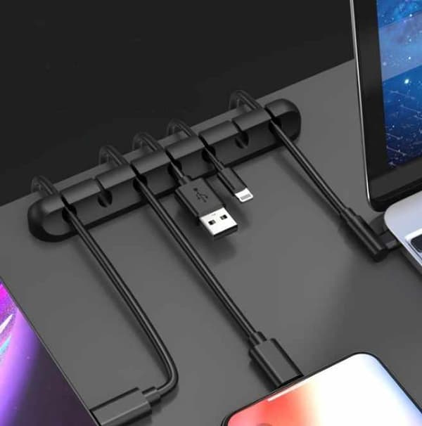 5-Pack - Kabelhållare - Självhäftande Silikon Multi-Set i Olika Storlekar