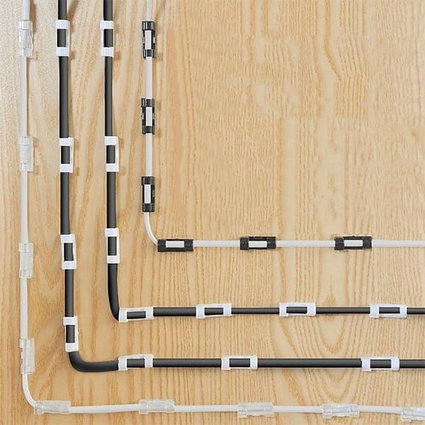 Kabelclips 20-pack Vita eller Transparenta