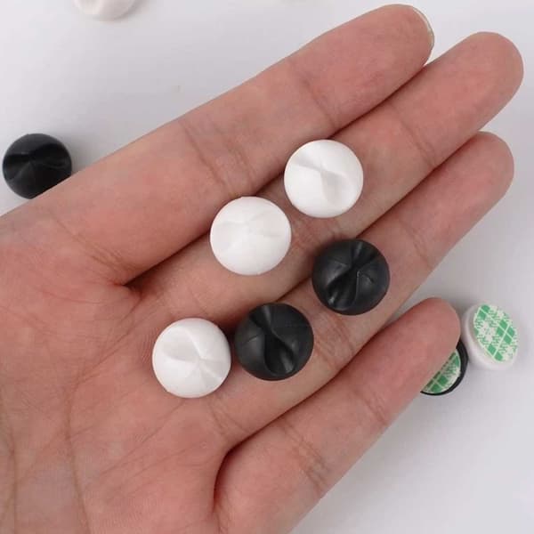 6-pack Självhäftande Kabelhållare Vit
