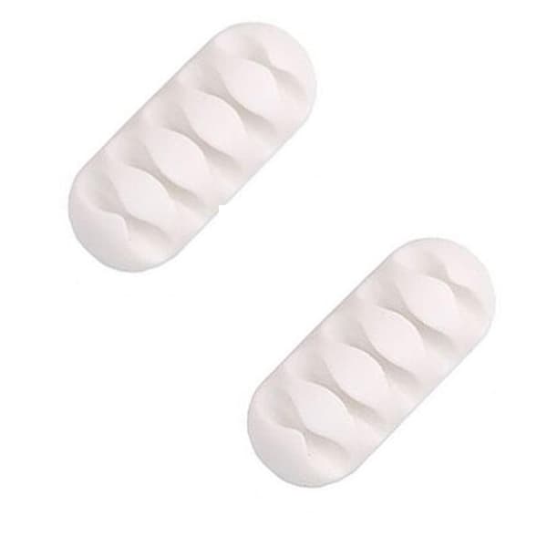 Sladdhållare / kabelorganiserare 2-pack - Flera färgval Vit