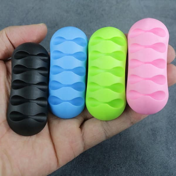 Multi Kabelhållare Sladdorganisator Kabelklämma - Blå 2-pack