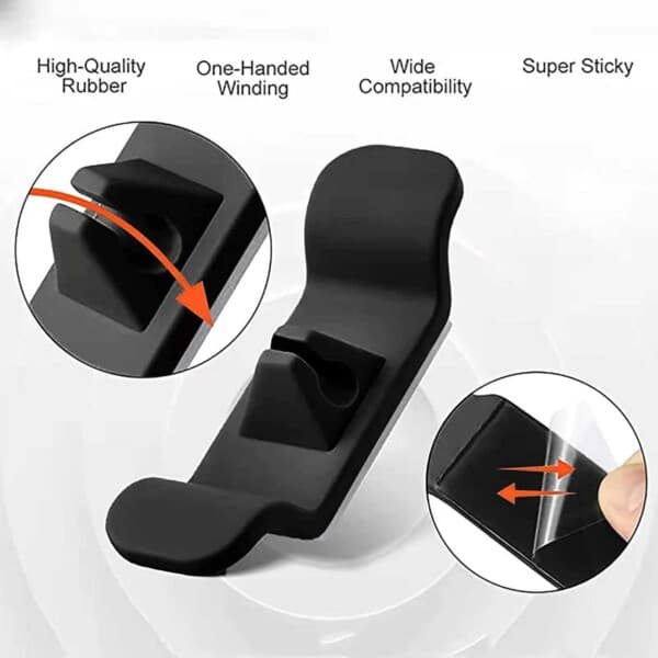 2-pack selvklebende kabelholder hvit grå