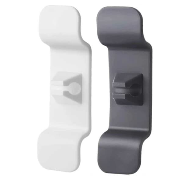 2-pack selvklebende kabelholder hvit grå