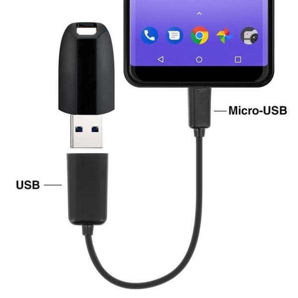Micro USB Till USB Hon OTG Adapter - Svart