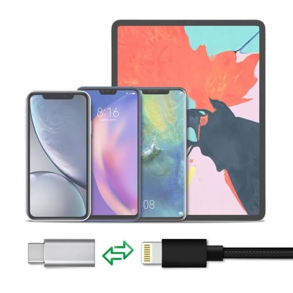 iPhone-adapter till USB-C laddning och synkronisering - AVIZAR - Svart
