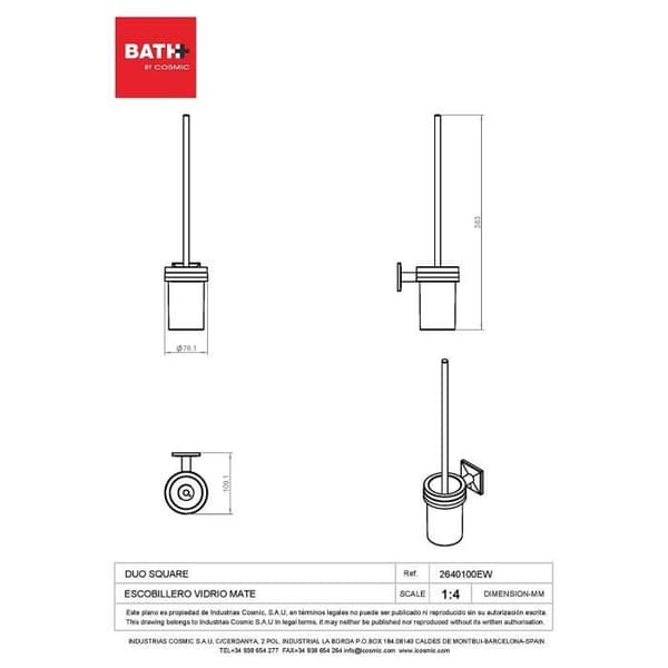 Bad + av Cosmic Bath + av Cosmic Duo Rundt Toalettbørsteholder, transparent, DUO KVADRAT - 2640100