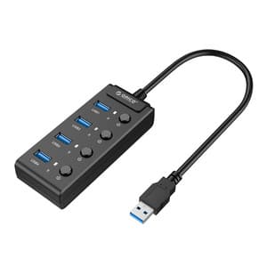 Orico USB 3.0. Hub med brytere, 4x USB (svart)