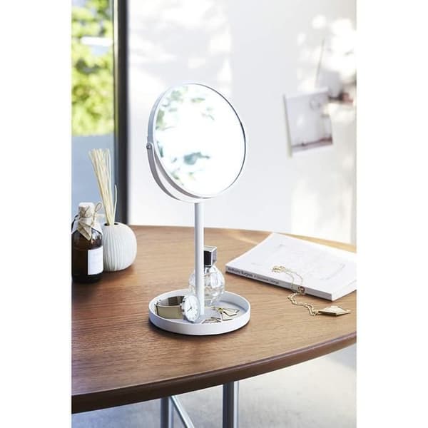 YAMAZAKI hem Tour Miroir på Foten, Vit - 2819