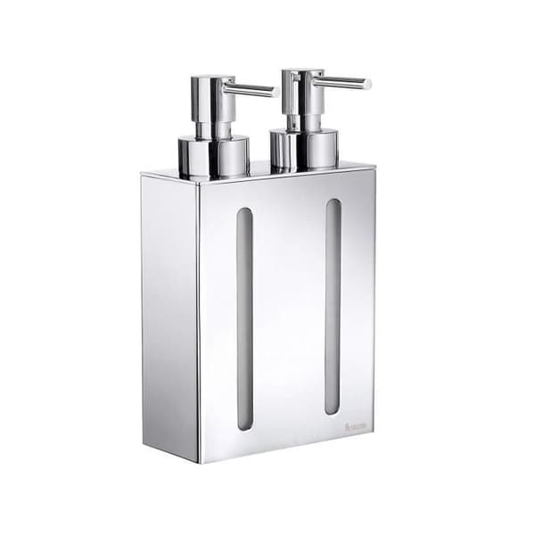 Smedbo FK258 Double Outline Tvåldispenser krom, mässing, silver, 11,2 x 6 x 21 cm - SMEFK258