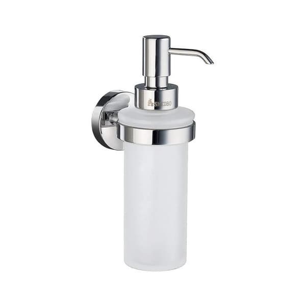 SMEDBO hemhållare med tvålautomat glas, porslin, silver, 6,2 x 9,5 x 23,5 cm - SME HK369