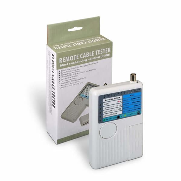 Kabeltillbehör Aisens - A142-0313 - A142 - 0313 - testare för RJ11/RJ12/RJ45 kabel (USB, koaxial) Färg Grå
