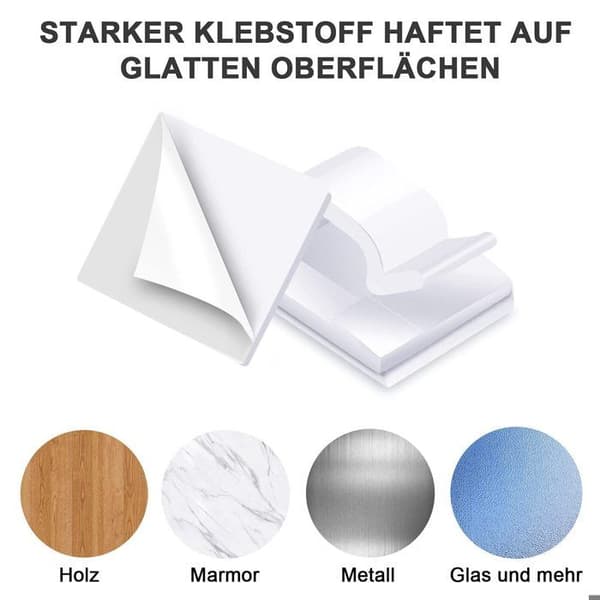 100PCS Kabelklämmor - Buntbandsförvaring - Självhäftande kabelklämma - Transparent, för kabelhantering