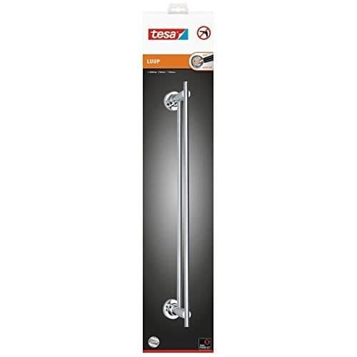 Tesa ® Luup dubbel handdukstork, kromad metall, lim, ingen borrteknik, 50 mm x 600 mm x 120 mm -