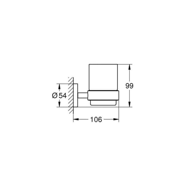 GROHE Kristallglas med Essentials Support (Import Tyskland), Krom - 40447DC1