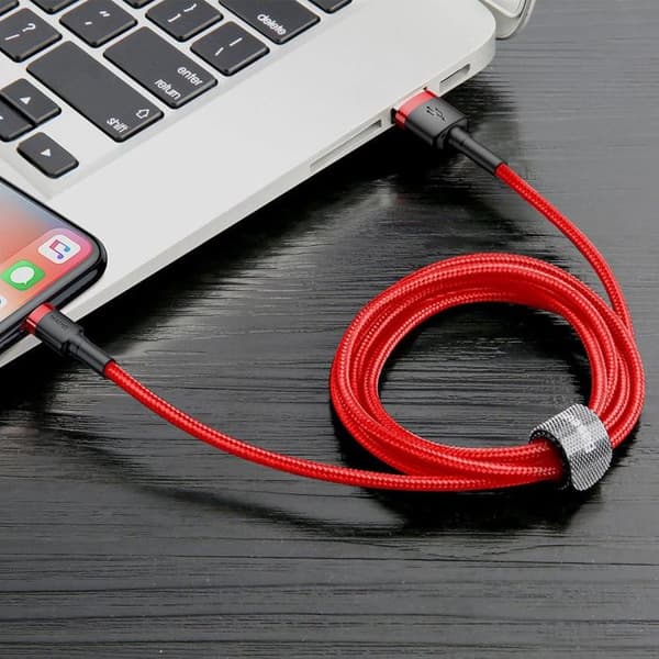 USB till Lightning-kabel - Cafule - CALKLF-A09 - 0,5 m - 2,4 A - Röd