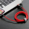 Miniatyrbild 6 av 6: USB till Lightning-kabel - Cafule - CALKLF-A09 - 0,5 m - 2,4 A - Röd