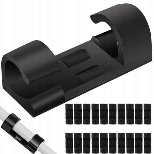 20-Pack Självhäftande Kabelhållare - Kabelclips