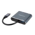Miniatyrbild 3 av 4: Tillbehör för nanokabelkabel - 10.16.4305 - NANOCABLE - USB-C till 2xHDMI/USB2.0/PD-omvandlare 15 cm, färggrå