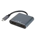 Miniatyrbild 2 av 4: Tillbehör för nanokabelkabel - 10.16.4305 - NANOCABLE - USB-C till 2xHDMI/USB2.0/PD-omvandlare 15 cm, färggrå