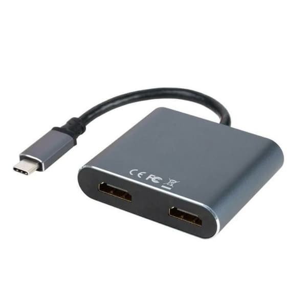 Tillbehör för nanokabelkabel - 10.16.4305 - NANOCABLE - USB-C till 2xHDMI/USB2.0/PD-omvandlare 15 cm, färggrå