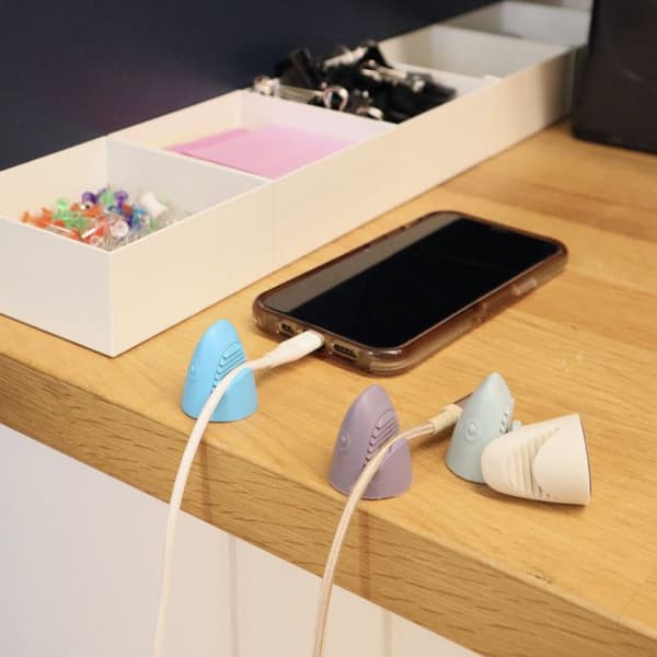 Pack med 4 hajklipp för kabel - Kikkerland - Flerfärgad -