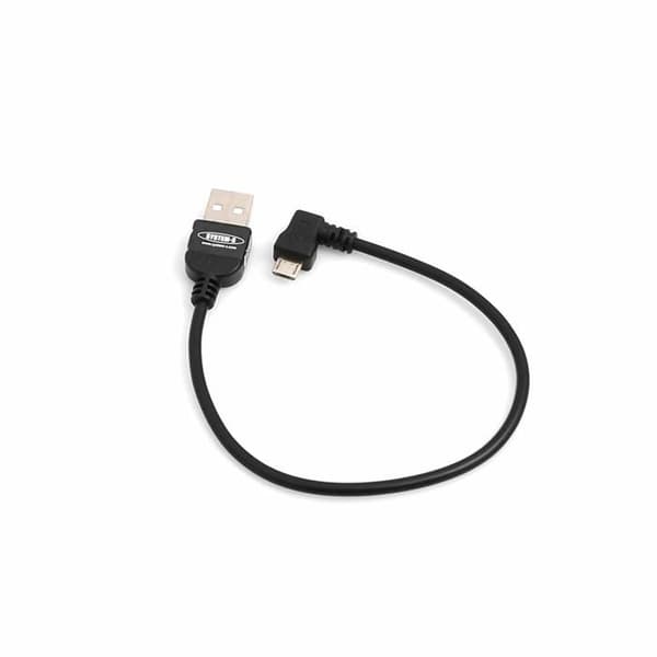 Systems 20 cm Micro USB 2.0-kabel, 90 graders armbåge (rak/hane), adapter, datakabel och laddningskabel