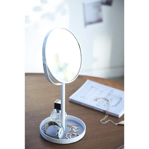 YAMAZAKI hem Tour Miroir på Foten, Vit - 2819