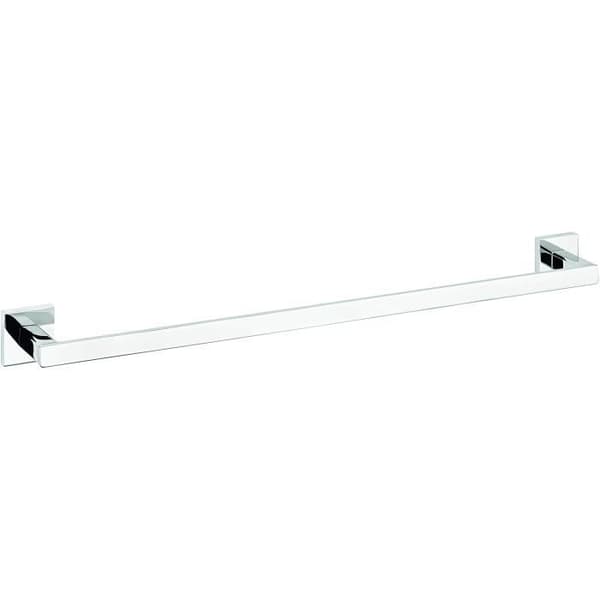 TESA 40406 Deluxe handdukstork 1 fast stång, självhäftande, kromad metall med blank finish, modern design, garanterat