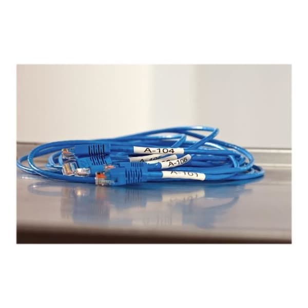 Värmekrympetiketter - DYMO - XTL - 6 mm x 2,9 m - Svart på vitt - 3:1