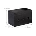 Miniatyrbild 4 av 6: Relaxdays Bamboo Cable Box, Kompakt, Universal, Praktisk, Office Cable Organizer HxBxD: 16,5x25,5x14cm, Svart