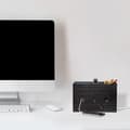 Miniatyrbild 5 av 6: Relaxdays Bamboo Cable Box, Kompakt, Universal, Praktisk, Office Cable Organizer HxBxD: 16,5x25,5x14cm, Svart