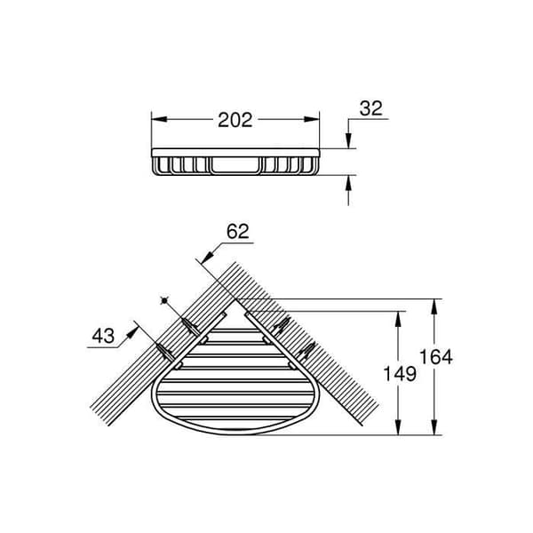 GROHE BauCosmopolitan Korg storlek S S, Krom, Liten - 40664001