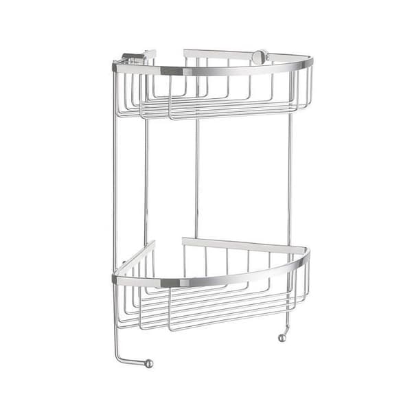 SMEDBO DK2031 Dubbel tvåldiskkorg Sideline Krom Silver, Mässing, 19,5 x 19,5 x 34,2 cm - SMEDK2031
