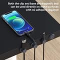 Miniatyrbild 3 av 4: AGPTEK magnetisk buntband, set med 3 kabelhållare, magnetiska kabelklämmor för USB-kabel, laddningskabel, HDMI-kabel, svart