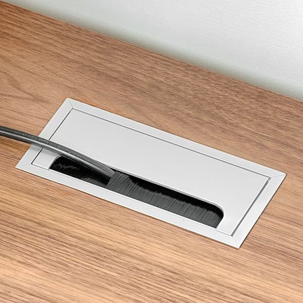 Kabelgenomgång - EMUCA - Quadrum - Rektangulär - Matt anodiserad aluminium - Fällbart lock
