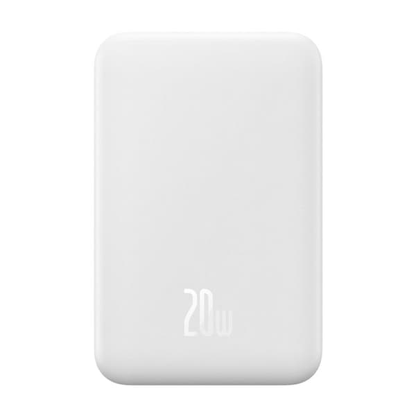 Power Bank Magnetic Mini 20000mAh 20W MagSafe Vit Med Kabel TYPE-C till TYPE-C 20V/3A/30CM Vit-PPCX150002