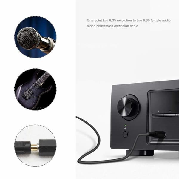 Verktygens herre 6,35 mm Mono Hane till Dual Hona Jack Audio Splitter Adapter Kabel 30cm