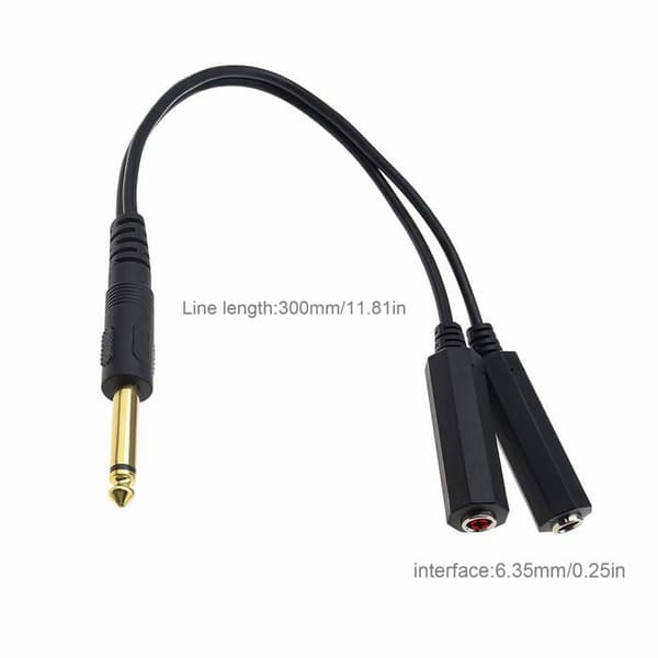 Verktygens herre 6,35 mm Mono Hane till Dual Hona Jack Audio Splitter Adapter Kabel 30cm