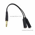 Miniatyrbild 4 av 4: Verktygens herre 6,35 mm Mono Hane till Dual Hona Jack Audio Splitter Adapter Kabel 30cm