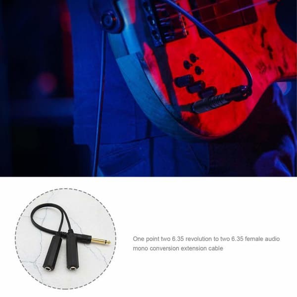 Verktygens herre 6,35 mm Mono Hane till Dual Hona Jack Audio Splitter Adapter Kabel 30cm