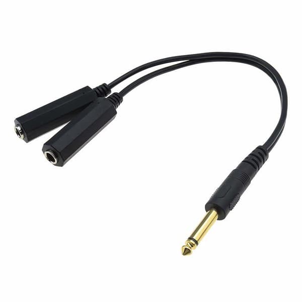 Verktygens herre 6,35 mm Mono Hane till Dual Hona Jack Audio Splitter Adapter Kabel 30cm