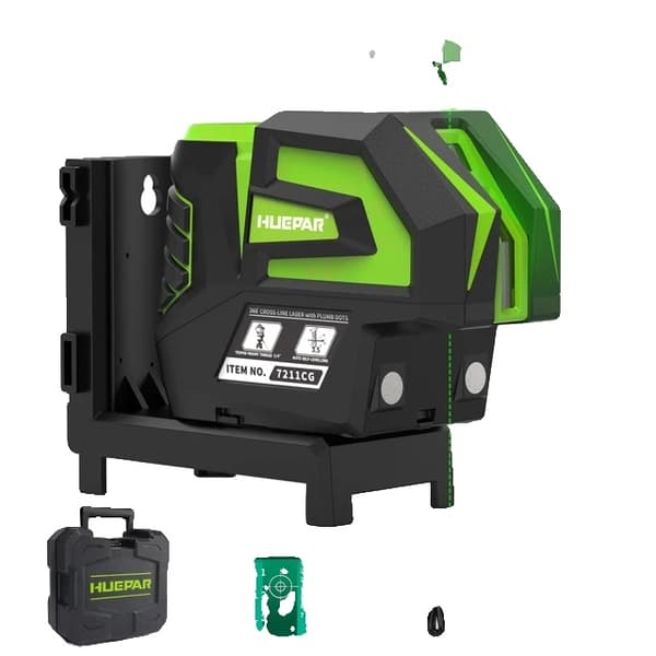 Grøn Laser Niveau, Selvnivellerende, Li-ion Batteri, Laser og modtager