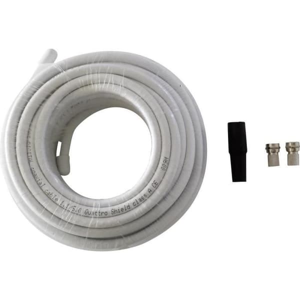 Satellitanslutningssats 2 F-hankontakter, 1 gummigenomföring, 10 m kabel Wittenberg Antennen K-102938-10